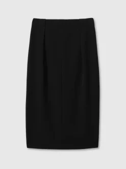 Reiss Gabi Tailored Midi Suit Skirt Black Discount