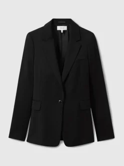 Reiss Haisley Petite Single Breasted Suit Blazer Black Outlet