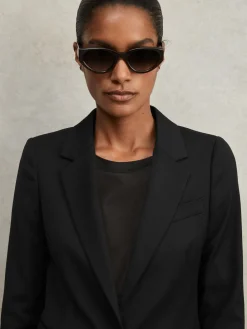 Reiss Haisley Petite Single Breasted Suit Blazer Black Outlet