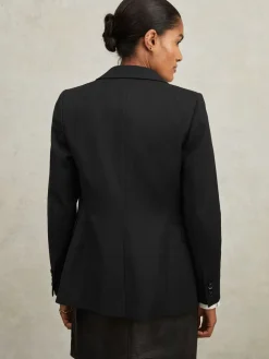 Reiss Haisley Petite Single Breasted Suit Blazer Black Outlet