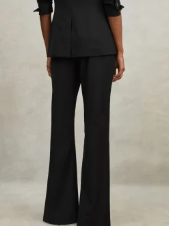 Reiss Haisley Wool-Blend Tailored Flared Suit Trousers Black Online