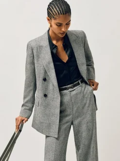 Reiss Hayley Leather Square Hinge Belt Black Outlet