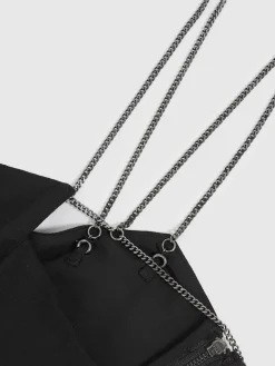 Reiss Black Olara Chain-Strap Wide-Leg Jumpsuit Outlet