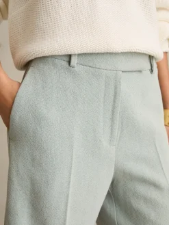 Reiss Blue Dalora Tailored Bermuda Shorts with Linen Hot