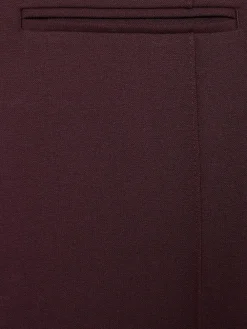 Reiss Claude High Rise Flared Trousers Burgundy