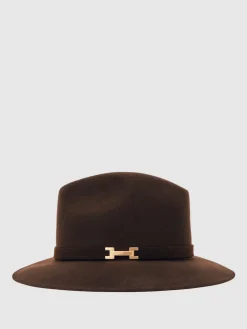 Reiss Holly Wool Fedora Chocolate