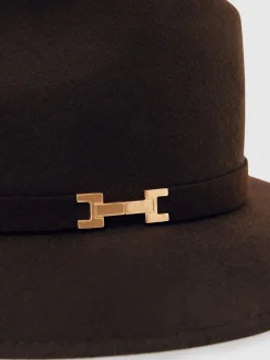 Reiss Holly Wool Fedora Chocolate