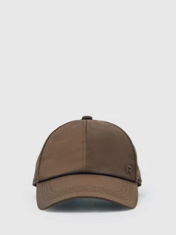 Reiss Nicole Logo-Embroidered Baseball Cap Chocolate New