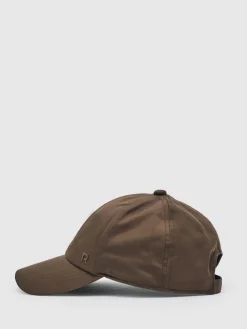 Reiss Nicole Logo-Embroidered Baseball Cap Chocolate New