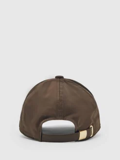 Reiss Nicole Logo-Embroidered Baseball Cap Chocolate New
