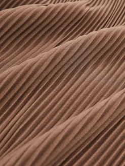 Reiss Pippa Pleated Jersey Midi Skirt Chocolate Outlet