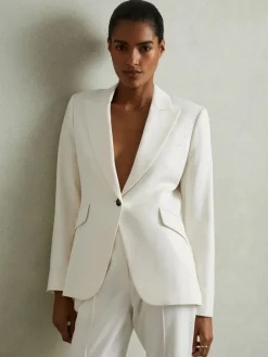 Reiss Cream Millie Tailored Single Breasted Suit Blazer