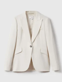 Reiss Cream Millie Tailored Single Breasted Suit Blazer