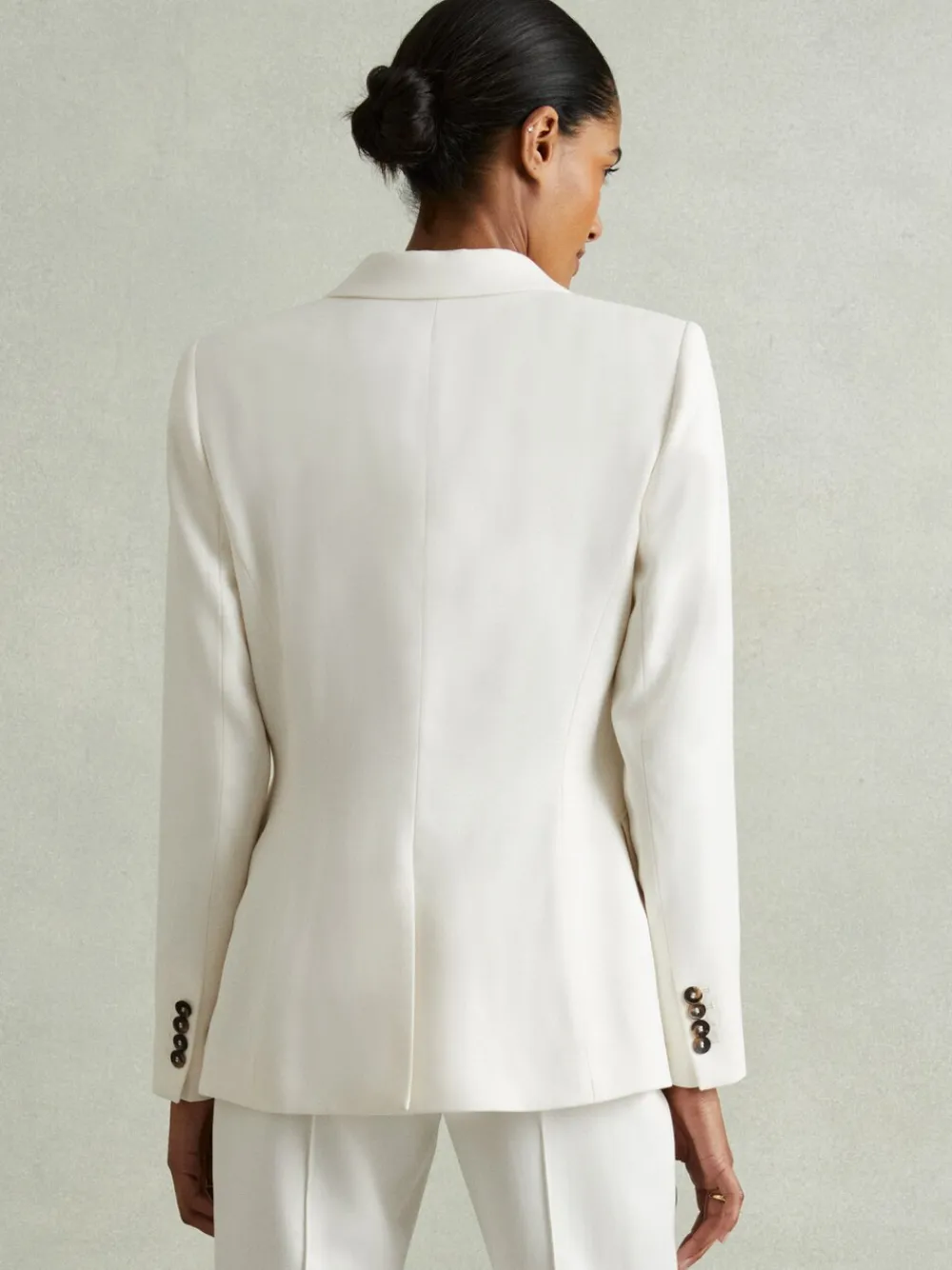 Reiss Cream Millie Tailored Single Breasted Suit Blazer