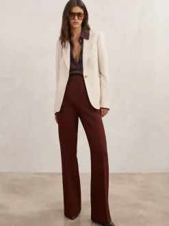 Reiss Cream Soren Petite Wool-Blend Single-Breasted Blazer Best