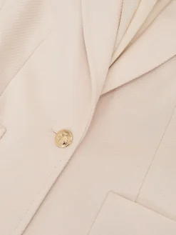 Reiss Cream Soren Petite Wool-Blend Single-Breasted Blazer Best