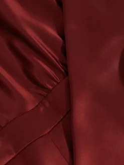 Reiss Farah Satin Cape-Sash Jumpsuit Dark Red Online