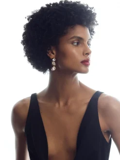 Reiss Gold Crista Crystal Drop Earrings Outlet