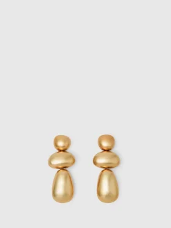 Reiss Gold Dinah Tone Dome Drop Earrings Online
