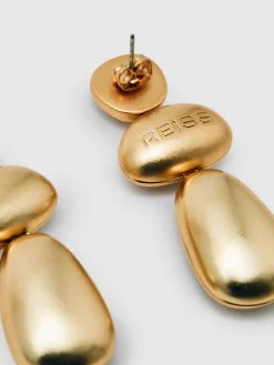 Reiss Gold Dinah Tone Dome Drop Earrings Online