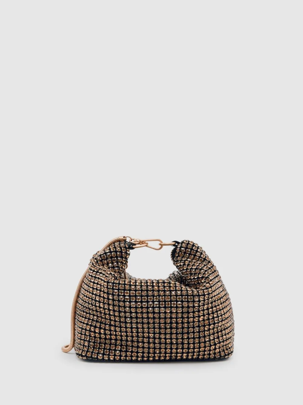 Reiss Leah Crystal Bracelet Pouch Bag Gold Hot