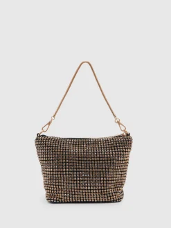 Reiss Leah Crystal Bracelet Pouch Bag Gold Hot