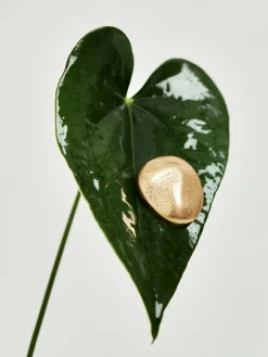 Reiss Gold Pernilla Tone Textured Pebble Earrings