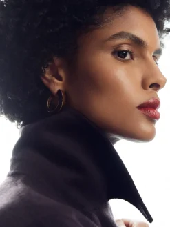 Reiss Gold Thalia Tone Twist Enamel Hoop Earrings Best