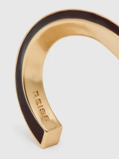 Reiss Gold Thea Tone Twist Enamel Cuff Bracelet Clearance