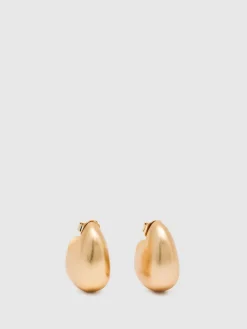 Reiss Gold Tone Calla Curve Scoop Earrings Clearance