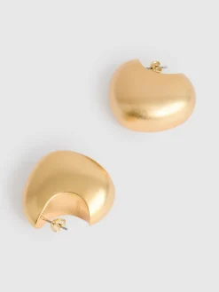 Reiss Gold Tone Calla Curve Scoop Earrings Clearance