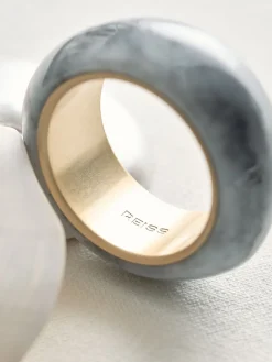 Reiss Gold Tone Ciara Curve Marble Bangle Best