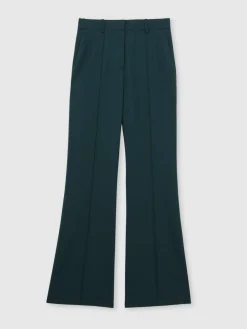 Reiss Green Jade Wool-Blend Wide-Leg Suit Trousers Discount