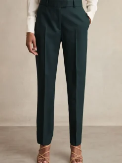 Reiss Green Jade Wool-Blend Slim-Fit Suit Trousers