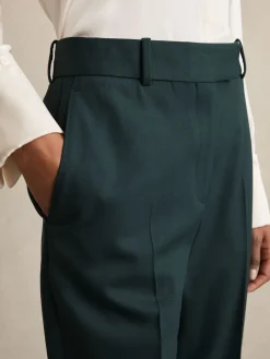 Reiss Green Jade Wool-Blend Slim-Fit Suit Trousers
