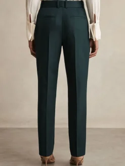 Reiss Green Jade Wool-Blend Slim-Fit Suit Trousers