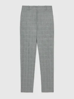 Reiss Grey Brooklyn Check Slim-Fit Suit Trousers Sale