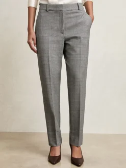 Reiss Grey Brooklyn Check Slim-Fit Suit Trousers Sale