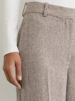 Reiss Grey Isla Petite Wide-Leg Textured Tailored Trousers Best