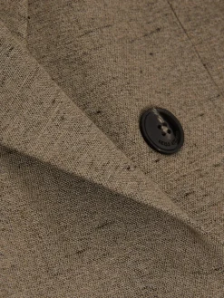 Reiss Grey Lina Atelier Double-Breasted Suit Jacket With Linen Discount