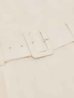 Reiss Ivory Alba Sheer-Panel Wide-Leg Belted Jumpsuit Outlet