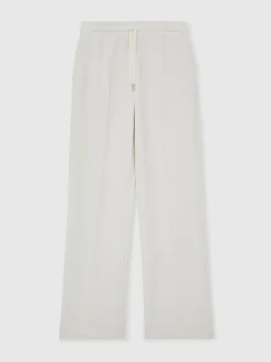 Reiss Jemma Petite Premium Interlock Wide-Leg Joggers Ivory