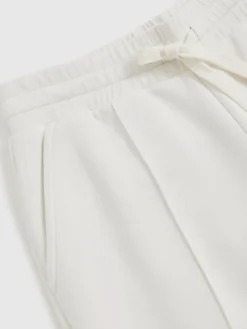 Reiss Jemma Petite Premium Interlock Wide-Leg Joggers Ivory