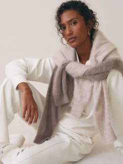 Reiss Jemma Premium Interlock Wide-Leg Joggers Ivory Discount