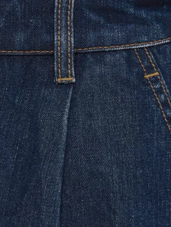 Reiss Mid Blue Raymond Denim Pleated Shorts Outlet