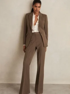 Reiss Gabi Petite Flared Suit Trousers Mink Neutral Sale