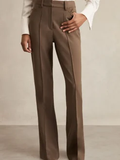 Reiss Gabi Petite Flared Suit Trousers Mink Neutral Sale