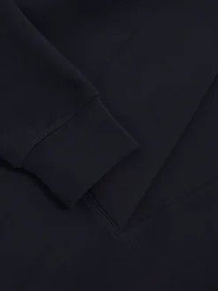 Reiss Annabel Interlock Shawl-Neck Sweatshirt with Modal Navy