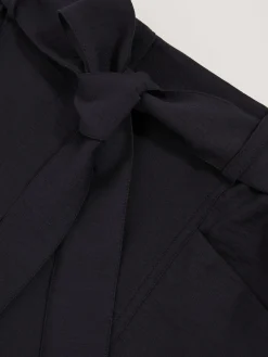 Reiss Navy Avril Belted Button Tab Shorts Online