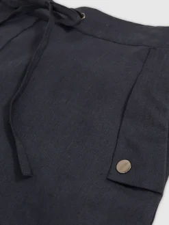 Reiss Navy Cara 100% Linen Beach Shorts Discount